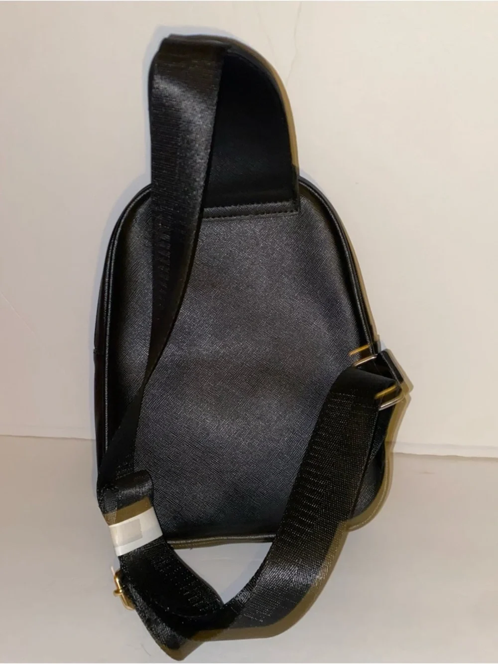 Black Mini Crossbody Bag with Holographic Butterfly Accents